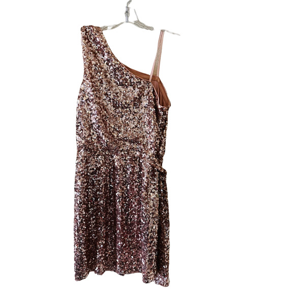 Aidan Mattox One Shoulder Sequin Tie Side Dress Size 6 - Picture 7 of 7